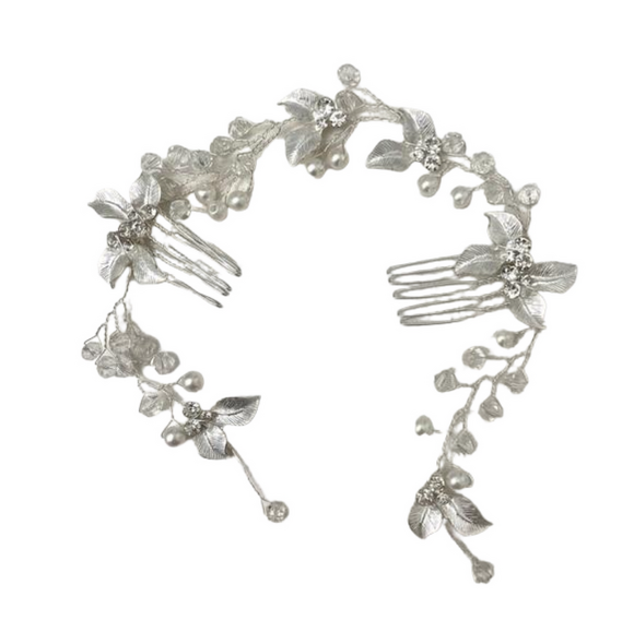 New Vine and Pearl Bridal Hair Accessory - Picture 1 of 8
